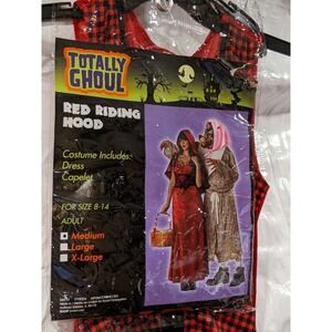 Totally Ghoul Red Riding Hood Halloween Costume Adult Size Medium Red Dress